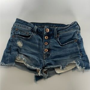 American Eagle Outfitters Distressed Blue Jean Shorts size 00